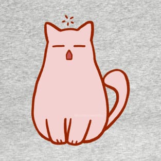 Yawning Pink Kitty by Sunnie Meowtlu T-Shirt